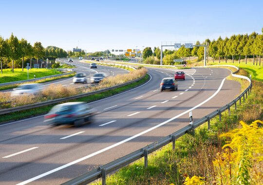 Cars driving on a highway